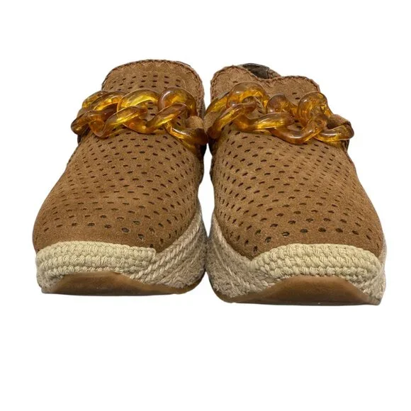 Dolce Vita Jhenee Leather Perforated Chunky Chain Espadrille Perf Women's sz 8.5 - Picture 4 of 11